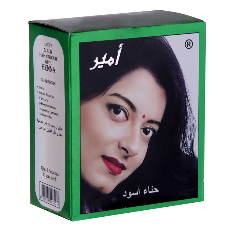 Amir, henna, hair dye, black color